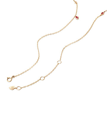 Necklace with Pink Tourmaline & 0.14 Carat TW of Diamonds in 10kt Yellow Gold Necklace with Pink Tourmaline & 0.14 Carat TW of Diamonds in 10kt Yellow Gold