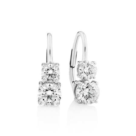 Laboratory-Created 1.50 Carat TW Diamond Drop Earrings in 10ct White Gold Laboratory-Created 1.50 Carat TW Diamond Drop Earrings in 10ct White Gold