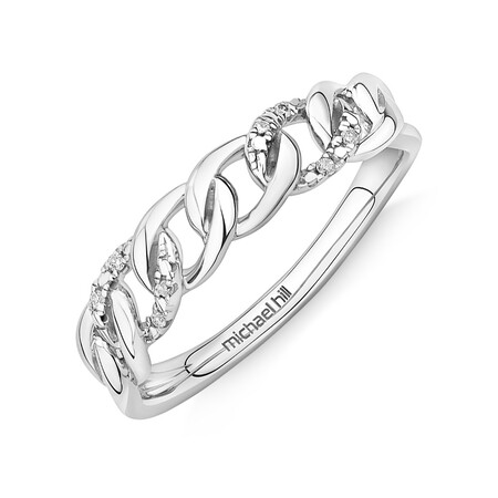Crossover Ring with Diamonds in Sterling Silver Crossover Ring with Diamonds in Sterling Silver