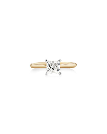 Evermore Certified Solitaire Engagement Ring with 1 Carat TW Diamond in 14ct Yellow & White Gold Evermore Certified Solitaire Engagement Ring with 1 Carat TW Diamond in 14ct Yellow & White Gold
