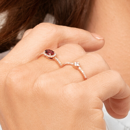 Promise Ring with 0.16 Carat TW of Diamonds in 10ct Rose Gold Promise Ring with 0.16 Carat TW of Diamonds in 10ct Rose Gold