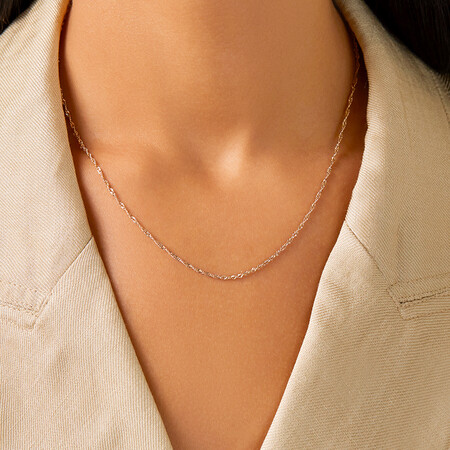45cm (18") Hollow Singapore Chain in 10ct Yellow Gold 45cm (18") Hollow Singapore Chain in 10ct Yellow Gold