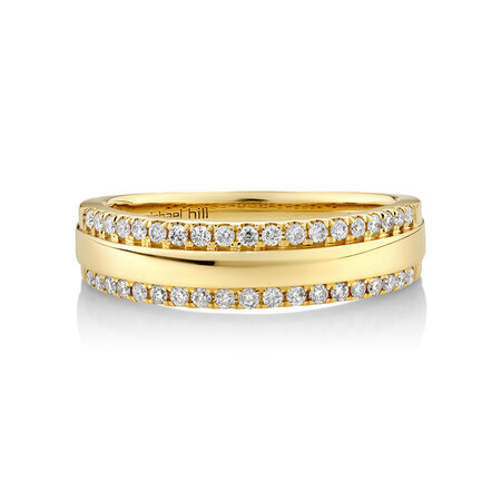 Claw Two-Row Duo Wedding Ring with 0.25 Carat TW of Diamonds in 10kt Yellow Gold Claw Two-Row Duo Wedding Ring with 0.25 Carat TW of Diamonds in 10kt Yellow Gold
