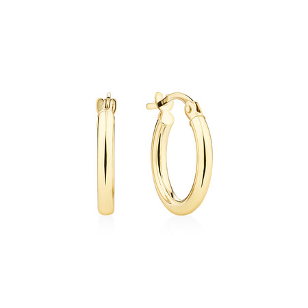 14mm Hoop Earrings in 10ct Yellow Gold 14mm Hoop Earrings in 10ct Yellow Gold