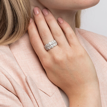 Ring with 1 1/2 Carat TW of Diamonds in 14kt White Gold Ring with 1 1/2 Carat TW of Diamonds in 14kt White Gold