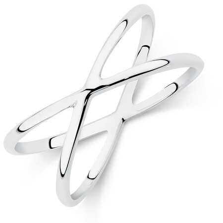 Geometric Crossover Ring in Sterling Silver Geometric Crossover Ring in Sterling Silver