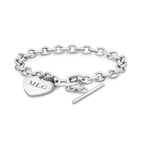 Heart Belcher Bracelet in Sterling Silver Heart Belcher Bracelet in Sterling Silver