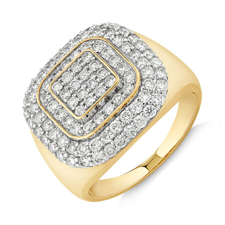 Ring with 2 Carat TW of Diamonds in 10ct Yellow Gold Ring with 2 Carat TW of Diamonds in 10ct Yellow Gold