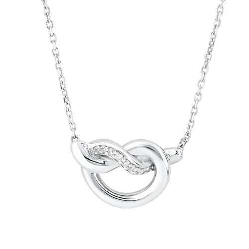 Small Knots Necklace with Diamonds in Sterling Silver