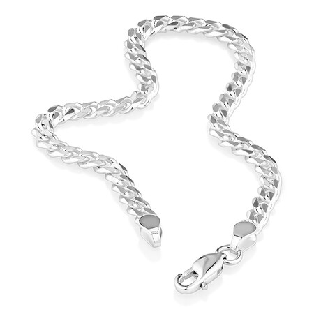 19cm (7”) 4mm-4.5mm Width Heavy Curb Bracelet in Sterling Silver 19cm (7”) 4mm-4.5mm Width Heavy Curb Bracelet in Sterling Silver