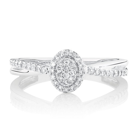 Promise Ring with 0.15 Carat TW of Diamonds in 10kt White Gold Promise Ring with 0.15 Carat TW of Diamonds in 10kt White Gold
