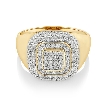 Ring with 1 Carat TW of Diamonds in 10ct Yellow Gold Ring with 1 Carat TW of Diamonds in 10ct Yellow Gold