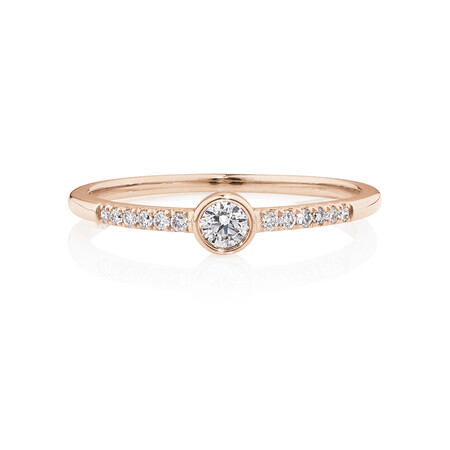 Promise Ring with 0.16 Carat TW of Diamonds in 10ct Rose Gold Promise Ring with 0.16 Carat TW of Diamonds in 10ct Rose Gold