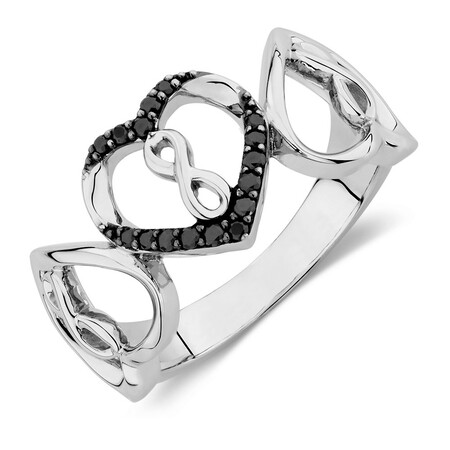 Online Exclusive - Infinitas Ring with Enhanced Black Diamonds in Sterling Silver Online Exclusive - Infinitas Ring with Enhanced Black Diamonds in Sterling Silver