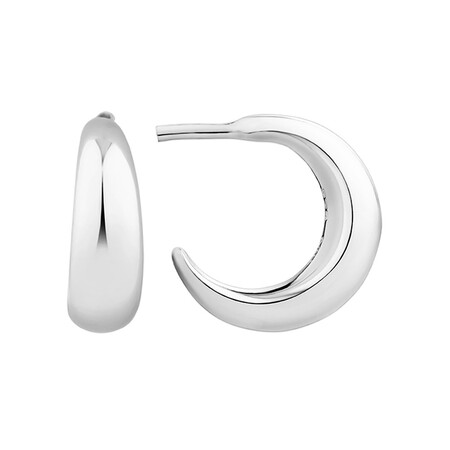 Sculpture Hoop Earrings In Sterling Silver Sculpture Hoop Earrings In Sterling Silver