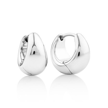 Sculpture Dome Huggie Earrings in Sterling Silver Sculpture Dome Huggie Earrings in Sterling Silver