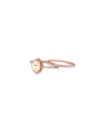 Bridal Set with 0.30 Carat TW of Diamonds & Morganite in 14kt Rose Gold Bridal Set with 0.30 Carat TW of Diamonds & Morganite in 14kt Rose Gold