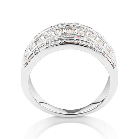 Multi Row Ring with 1 Carat TW of Diamonds in 10ct White Gold Multi Row Ring with 1 Carat TW of Diamonds in 10ct White Gold