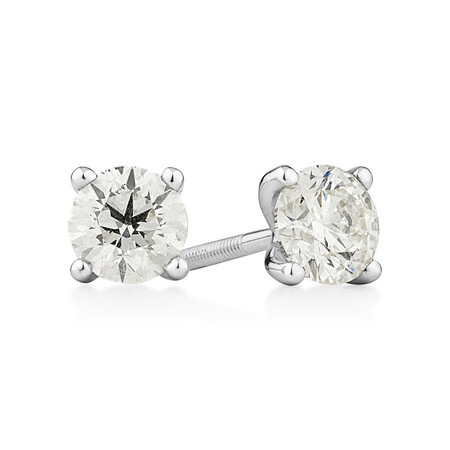 Stud Earrings with 0.70 Carat TW of Diamonds in 14ct White Gold Stud Earrings with 0.70 Carat TW of Diamonds in 14ct White Gold