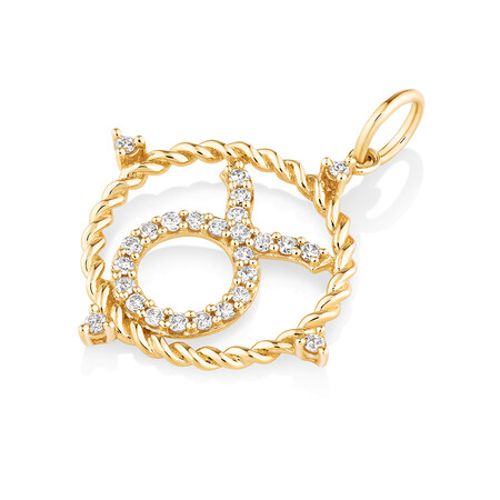 Taurus Zodiac Pendant with 0.20 Carat TW of Diamonds in 10kt Yellow Gold Taurus Zodiac Pendant with 0.20 Carat TW of Diamonds in 10kt Yellow Gold