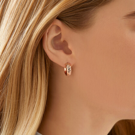 14mm Huggie Earrings in 10kt Rose Gold 14mm Huggie Earrings in 10kt Rose Gold