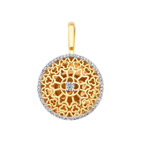 Round Enhancer Pendant with 0.34 Carat TW of Diamonds in 10kt Yellow Gold Round Enhancer Pendant with 0.34 Carat TW of Diamonds in 10kt Yellow Gold