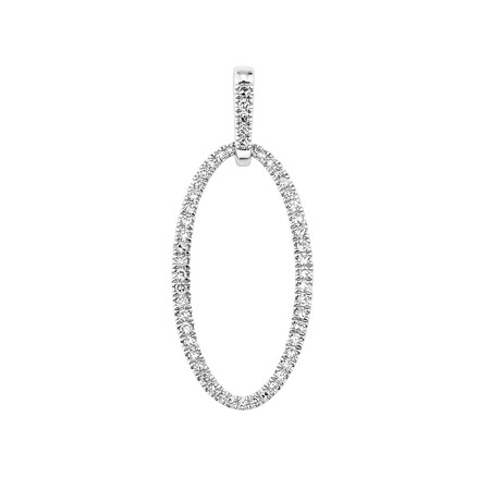 Open Oval Pendant with 0.25 Carat TW of Diamonds in Sterling Silver Open Oval Pendant with 0.25 Carat TW of Diamonds in Sterling Silver
