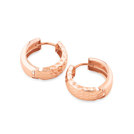 14mm Huggie Earrings in 10kt Rose Gold 14mm Huggie Earrings in 10kt Rose Gold
