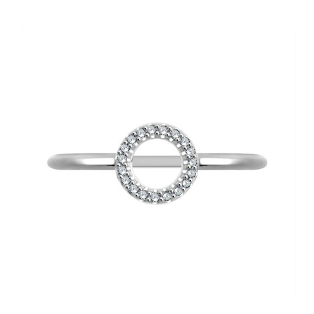 Circle Ring With Diamonds In Sterling Silver Circle Ring With Diamonds In Sterling Silver