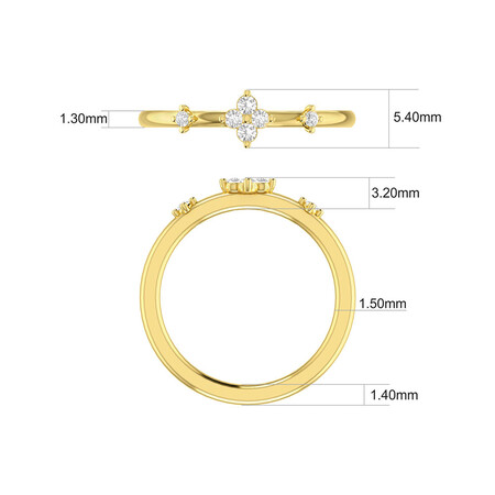 Stacker Ring with Diamonds in 10ct Yellow Gold Stacker Ring with Diamonds in 10ct Yellow Gold