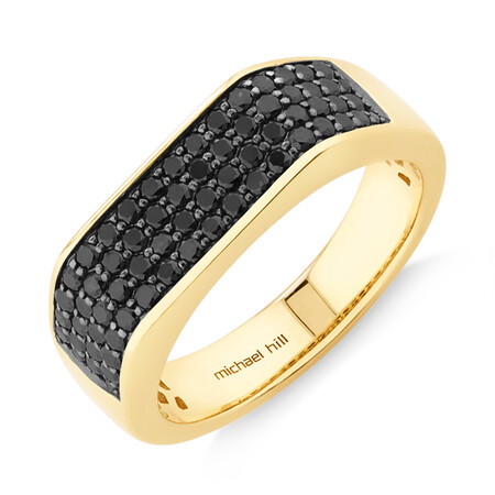 Men’s Ring with 0.95 Carat TW of Enhanced Black Diamonds in 10kt Yellow Gold Men’s Ring with 0.95 Carat TW of Enhanced Black Diamonds in 10kt Yellow Gold