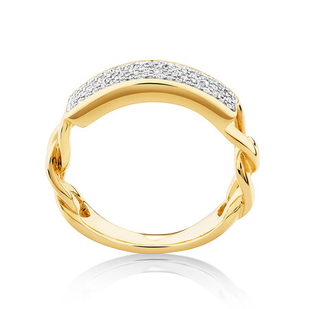 Pave Link Ring with 0.25 Carat TW of Diamonds in 10kt Yellow Gold Pave Link Ring with 0.25 Carat TW of Diamonds in 10kt Yellow Gold