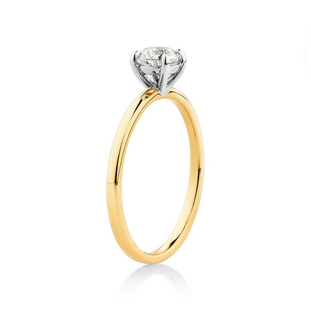 Southern Star Solitaire Engagement Ring with a 0.50 Carat TW Diamond in 18kt Yellow & White Gold Southern Star Solitaire Engagement Ring with a 0.50 Carat TW Diamond in 18kt Yellow & White Gold