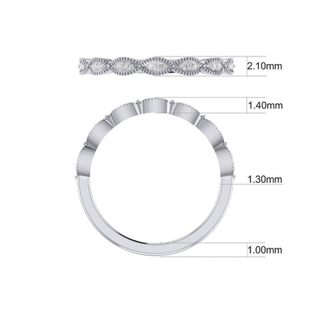 Wedding Band with Diamonds in 10kt White Gold Wedding Band with Diamonds in 10kt White Gold