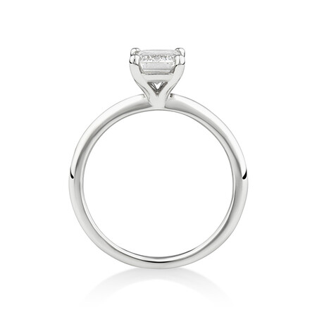 1.50 Carat Emerald Cut Laboratory-Created Diamond Ring In 14kt White Gold 1.50 Carat Emerald Cut Laboratory-Created Diamond Ring In 14kt White Gold