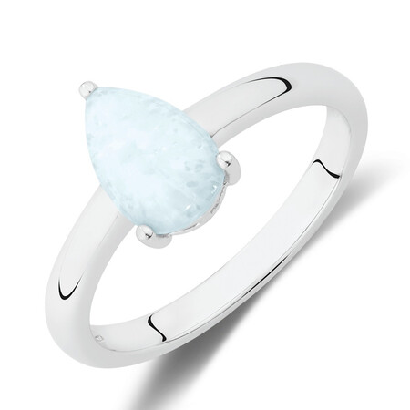 Ring with Created Opal in Sterling Silver Ring with Created Opal in Sterling Silver