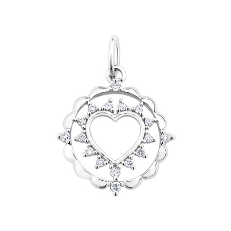 Heart Pendant with 0.14 Carat TW of Diamonds in Sterling Silver Heart Pendant with 0.14 Carat TW of Diamonds in Sterling Silver