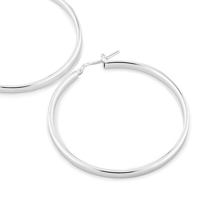 43mm Hoop Earrings in Sterling Silver 43mm Hoop Earrings in Sterling Silver
