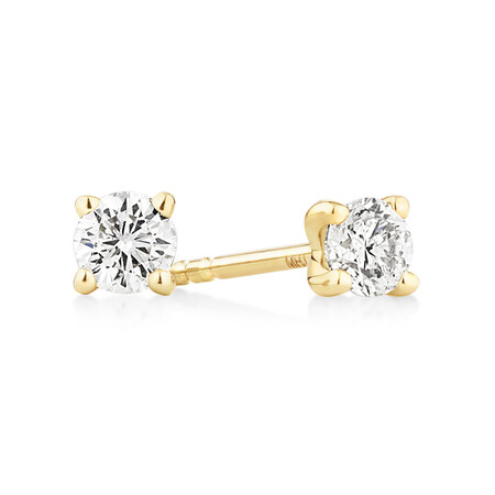 Stud Earrings with 0.25 Carat TW of Diamonds in 10ct Yellow Gold Stud Earrings with 0.25 Carat TW of Diamonds in 10ct Yellow Gold