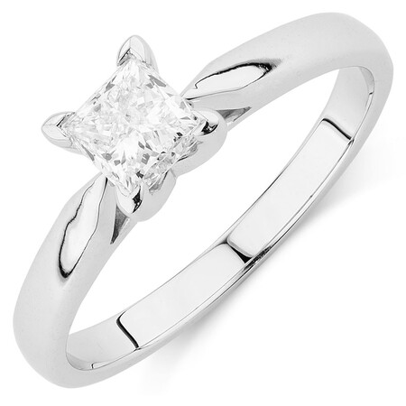 Evermore Solitaire Engagement Ring with 0.70 Carat TW Diamond in 14ct White Gold Evermore Solitaire Engagement Ring with 0.70 Carat TW Diamond in 14ct White Gold