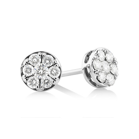 Stud Earrings with 0.50 Carat TW of Diamonds in 10ct White Gold Stud Earrings with 0.50 Carat TW of Diamonds in 10ct White Gold