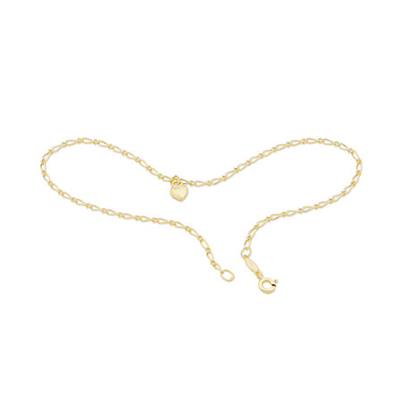 27cm (11") 1.5mm - 2mm Width Heart Anklet in 10kt Yellow Gold 27cm (11") 1.5mm - 2mm Width Heart Anklet in 10kt Yellow Gold