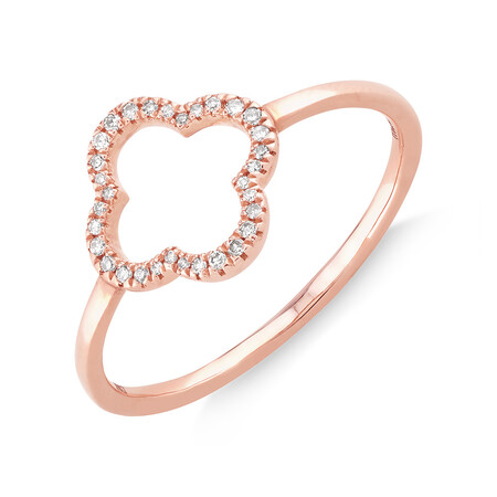 4 Leaf Clover Ring With Diamonds In 10kt Rose Gold 4 Leaf Clover Ring With Diamonds In 10kt Rose Gold