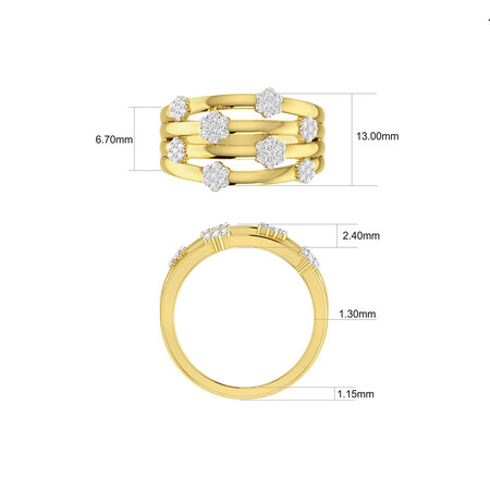 Cluster Ring with 1/3 Carat TW of Diamonds in 10kt Yellow Gold Cluster Ring with 1/3 Carat TW of Diamonds in 10kt Yellow Gold