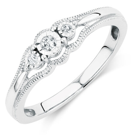 Promise Ring with Diamonds in Sterling Silver Promise Ring with Diamonds in Sterling Silver