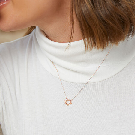 Circle Necklace With 0.12 Carat TW Diamonds In 10ct Rose Gold Circle Necklace With 0.12 Carat TW Diamonds In 10ct Rose Gold
