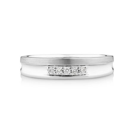 Ring with 0.10 Carat TW of Diamonds in 10ct White Gold Ring with 0.10 Carat TW of Diamonds in 10ct White Gold