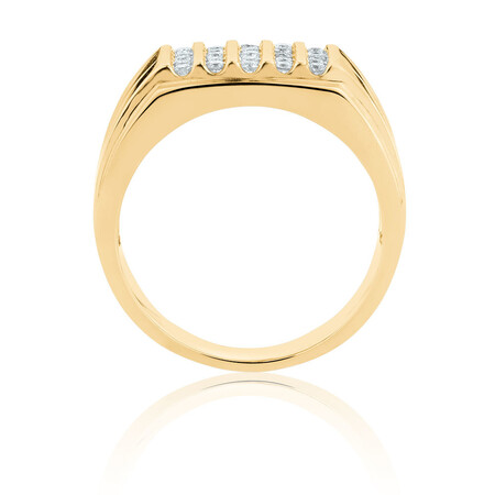 Men's Ring with 0.45 Carat TW of Diamonds in 10ct Yellow Gold Men's Ring with 0.45 Carat TW of Diamonds in 10ct Yellow Gold