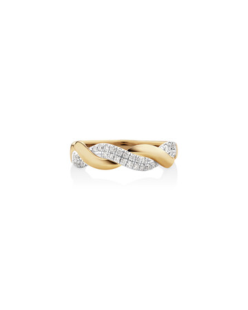 Twist Ring with 1/5 Carat TW of Diamonds in 10ct Yellow Gold Twist Ring with 1/5 Carat TW of Diamonds in 10ct Yellow Gold