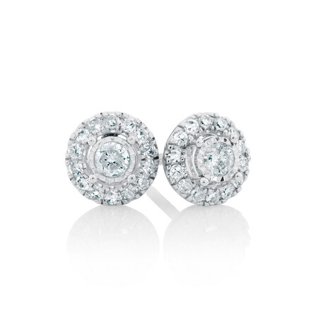Stud Earrings with 1/4 Carat TW of Diamonds in 10ct White Gold Stud Earrings with 1/4 Carat TW of Diamonds in 10ct White Gold